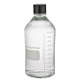 Media Bottle, 1000ml, Clear, Grad, with Rubber Lined Cap, 24/cs