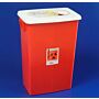 Sharps Container, 8 Gallon, Red, Sliding Lid, 10/cs