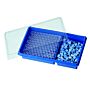 2mL Clear Glass I-D, Light Blue, PP, PTFE Septum, Target 10-425 Convenience Kit, 100/pack