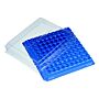 Vial Rack, Polystyrene, for 12mm diameter vials, with cover, 100 position, 1/each