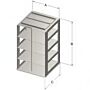 Vertical freezer rack, for 2" boxes, 4 place, 1 each