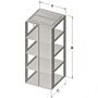 Vertical freezer rack, for 3" boxes, 4 place, 1 each