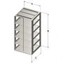 Vertical freezer rack, for 2" boxes, 5 place, 1 each