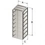 Vertical freezer rack, for 2" boxes, 7 place, 1 each