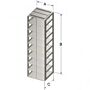 Vertical freezer rack, for 2" boxes, 9 place, 1 each