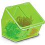 Storage bins, dual compartment, neon green color, 1 each