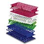 Tube rack, for 25mm test tubes, 40-place, Delrin®, green, 8/pack