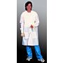 Lab Coat, Snap Front, Fold Down Collar, 3 Pockets, Knit Cuffs, Hanging Loop, White, Large, 30/case