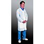 Lab Coat w/ Elastic Wrists, Collar, No Pockets, White, Large, 30/case