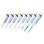 Pipetter, Nichipet EX II, single channel starter pack, 1 each of the following sizes: 0.5-10ul, 10-100ul, 100-1000ul and a rack of tips for each