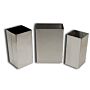 Waste receptacle, 12 gallon, 23.25"Hx11.5"Wx11.5"D, stainless steel, 1 each
