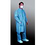 Lab Coat, Snap Front, w/ Elastic Wrists, Blue, Small, 30/case