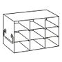 Upright freezer rack, for 3" boxes, 3x3=9 place, 1 each