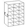 Upright freezer rack, for 2" boxes, 3x6=18 place, 1 each