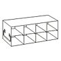 Upright freezer rack, for 3" boxes, 4x2=8 place, 1 each