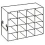 Upright freezer rack, for 3" boxes, 4x4=16 place, 1 each
