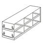 Upright freezer drawer rack, for 3" boxes, 3x2=6 place, 1 each