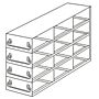 Upright freezer drawer rack, for 2" boxes, 3x4=12 place, 1 each