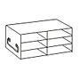 Upright freezer rack, for plastic storage boxes, 2x3=6 place, 1 each