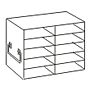 Upright freezer rack, for plastic storage boxes, 2x5=10 place, 1 each