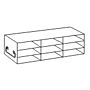 Upright freezer rack, for plastic storage boxes, 3x3=9 place, 1 each