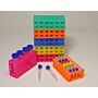 4-way rack for 4 x 50mL, 12 x 15mL, 32 x 0.5/1.5mL, polypropylene, assorted colors, 5/pack