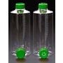 Roller bottle, 850cm², non-vented cap, individually-wrapped, 12/case