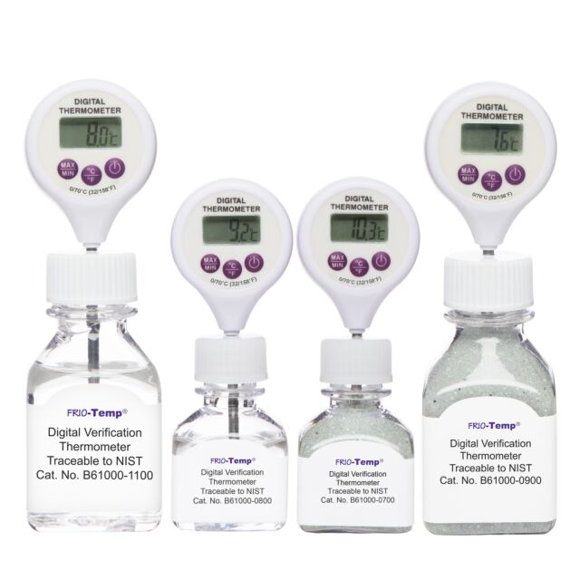 Frio-Temp Calibrated Electronic Verification Lollipop Stem Thermometers for Refrigerators, Incubators and General Applications